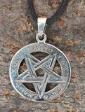 Pentagramm 136 mit Korbkette - Silber