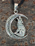 Wolf im Mond 355 mit Schlangenkette - Silber