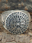 Ring Wikingerkompass Vegvisir, Gr. 56-76 (wiko2) - Silber