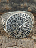Ring Wikingerkompass Vegvisir, Gr. 56-76 (wiko2) - Silber