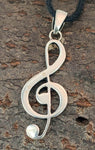 Notenschlüssel 257 mit Schlangenkette - Silber