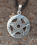 Pentagramm 227 mit Schlangenkette - Silber