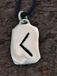 Rune Kenaz 310 mit Schlangenkette - Silber