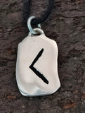 Rune Kenaz 310 mit Schlangenkette - Silber