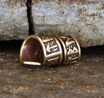 Bartperle Runen 8 mm - Bronze