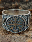 Ring Wikingerkompass Vegvisir, Gr. 54-74 (wiko 1) - Silber