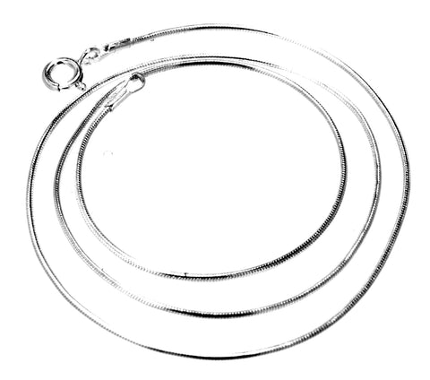 Schlangenkette 1 mm - hell - Silber