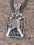 Anhänger 124 schwarzer Stein - Edelstahl