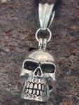 Totenkopf 180 mit Schlangenkette - Silber
