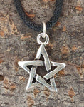 Pentagramm 118 mit Schlangenkette - Silber