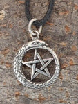 Pentagramm 48 mit Schlangenkette - Silber