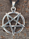 Pentagramm 137 mit Schlangenkette - Silber