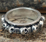 Drehring Totenkopf, Gr. 54-78 (tk9) - Silber
