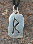 Rune Raido 302 mit Schlangenkette - Silber