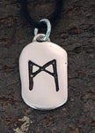Rune Mannaz 312 mit Schlangenkette - Silber
