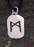 Rune Mannaz 312 mit Schlangenkette - Silber