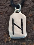 Rune Hagalaz 308 mit Schlangenkette - Silber