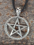 Pentagramm 50 mit Korbkette - Silber