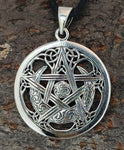 Pentagramm 228 mit Schlangenkette - Silber
