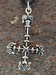 Kreuz 64 mit Schlangenkette - Silber
