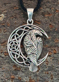 Rabe im Mond 392 mit Schlangenkette - Silber