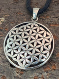 Blume des Lebens 96 mit Schlangenkette - Silber