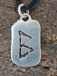 Rune Berkana 296 mit Schlangenkette - Silber