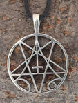 Pentagramm 56 mit Schlangenkette - Silber
