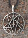 Pentagramm 56 mit Schlangenkette - Silber