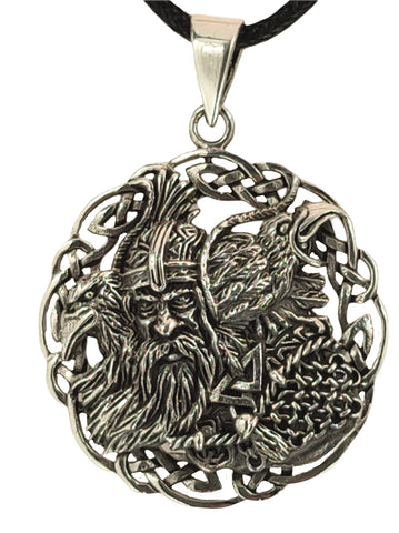Odin mit Raben 349 mit Schlangenkette - Silber