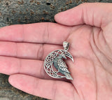 Rabe im Mond 380 mit Schlangenkette - Silber