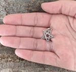 Pentagramm 51 mit Schlangenkette - Silber