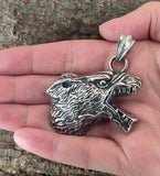 Anhänger 30 C Wolfskopf - Edelstahl