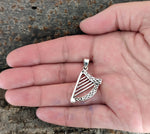 Keltische Harfe 359 mit Korbkette - Silber
