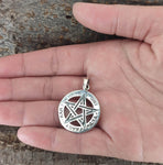 Pentagramm 227 mit Schlangenkette - Silber