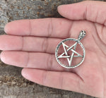 Pentagramm 50 mit Korbkette - Silber