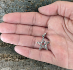 Pentagramm 45 mit Schlangenkette - Silber