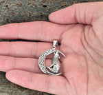 Wolf im Mond 355 mit Schlangenkette - Silber