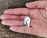 Rune Kenaz 310 mit Schlangenkette - Silber