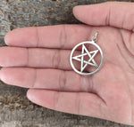 Pentagramm 53 mit Schlangenkette - Silber
