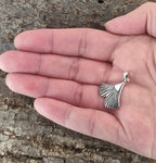 Ginkgo-Blatt 261 mit Schlangenkette - Silber