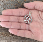 Pentagramm 47 mit Schlangenkette - Silber