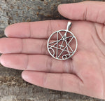 Pentagramm 56 mit Schlangenkette - Silber
