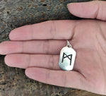 Rune Mannaz 312 mit Schlangenkette - Silber