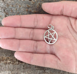 Pentagramm 52 mit Schlangenkette - Silber