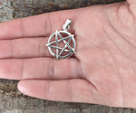 Pentagramm 252 mit Schlangenkette - Silber