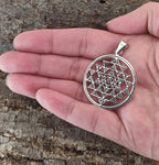 Sri Yantra 132 mit Schlangenkette - Silber