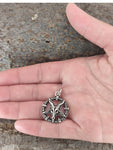 Pentagramm 253 mit Korbkette - Silber