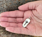 Rune Algiz 155 mit Schlangenkette - Silber