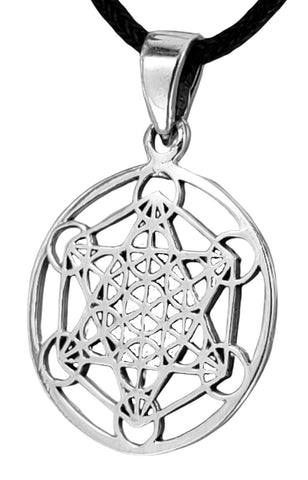 Metatrons Würfel 402 mit Schlangenkette - Silber